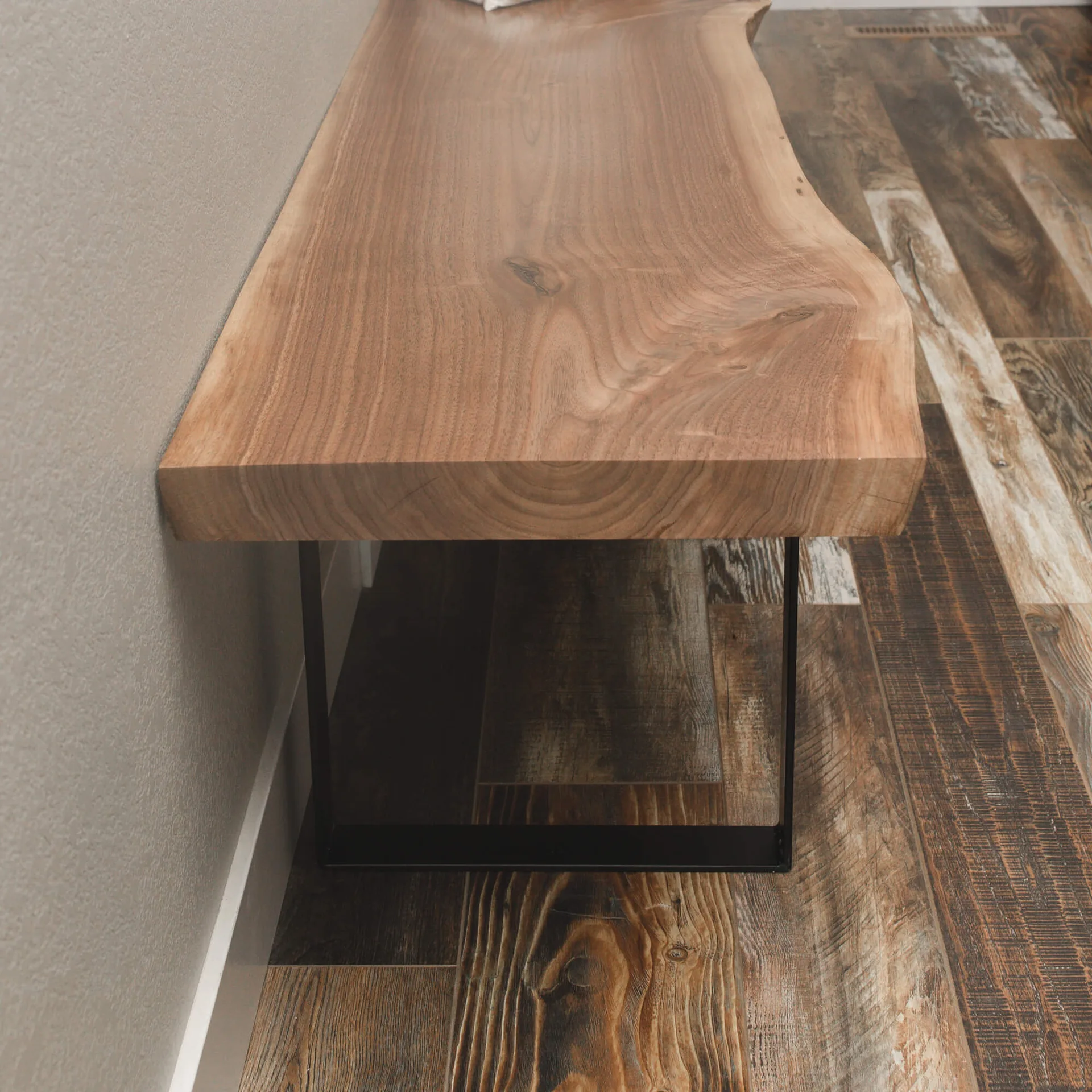 Walnut Live Edge Wooden Bench