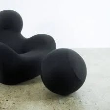 Black Sculptural Lounge Chair