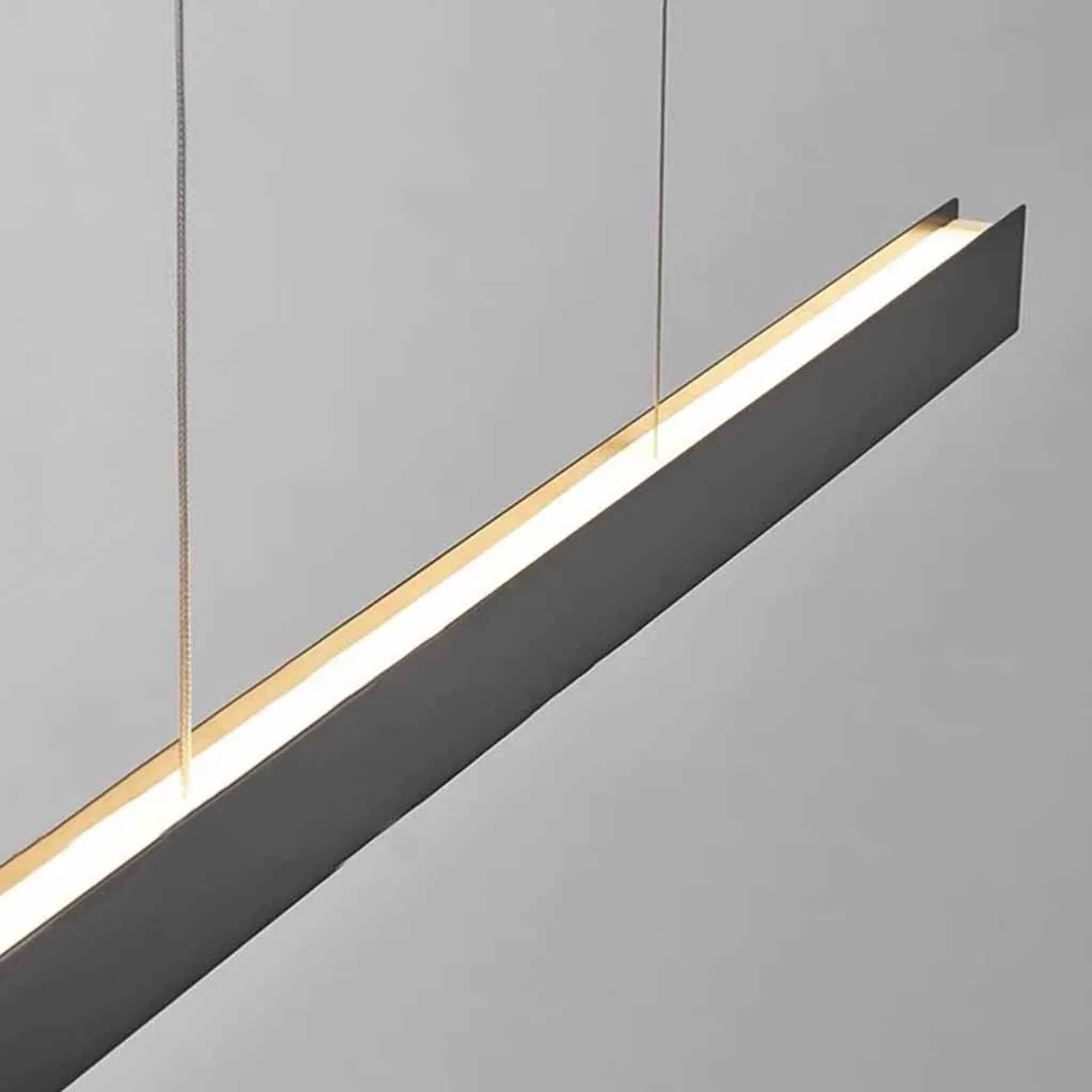 Matte Black Linear Pendant Light
