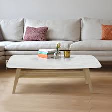 Loris Rectangular White Marble Coffee Table