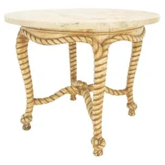 Round Stone Top Coffee Table