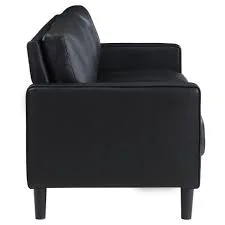 Modern Black Leather Sofa