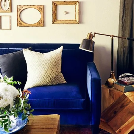 Blue Velvet Sofa