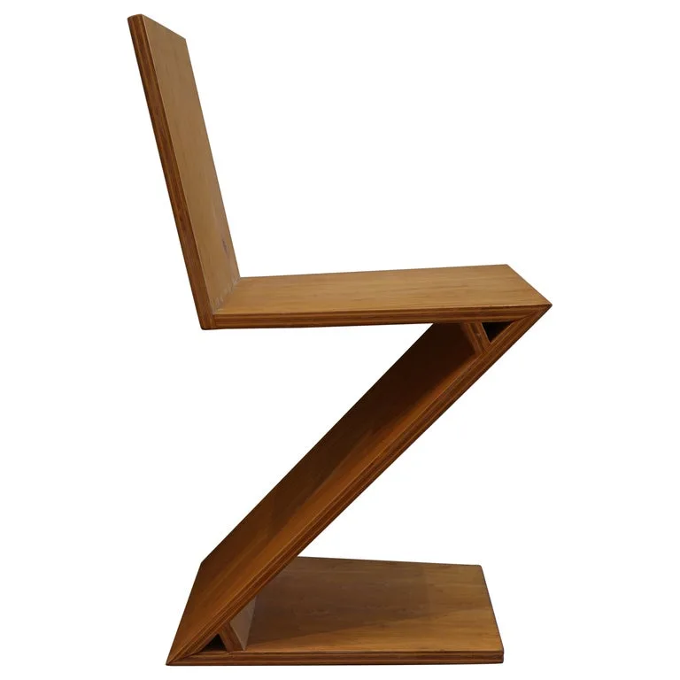 Natural Wood Zigzag Chair