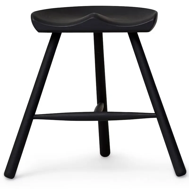 Black Wooden Saddle Stool