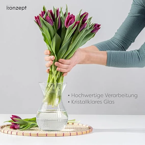 Ribbed Glass Vase