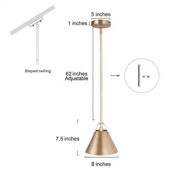 Modern Gold Cone Pendant Light