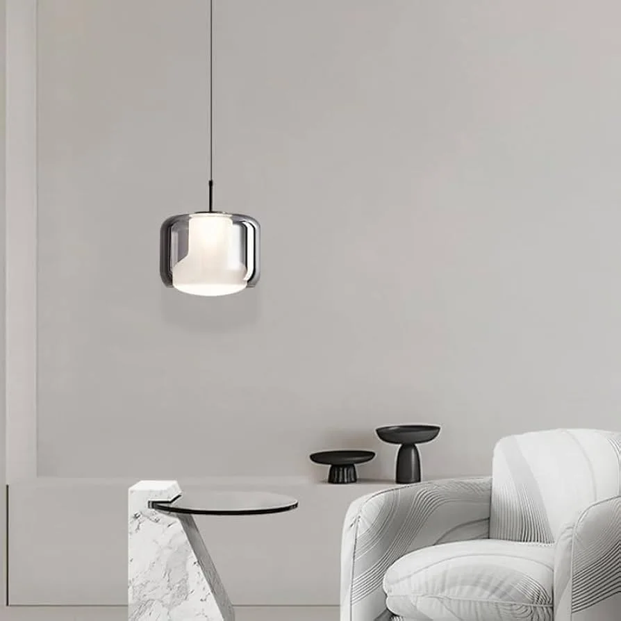 Gray Glass Pendant Light