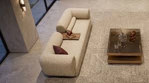 Contemporary Cream Low Profile Sofa