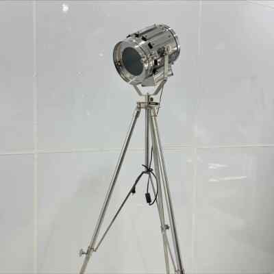 Chrome Metal Tripod Floor Lamp