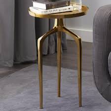 Polished Gold Round Accent Table