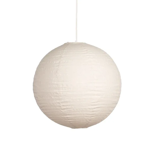 White Linen Paper Lantern Pendant Light