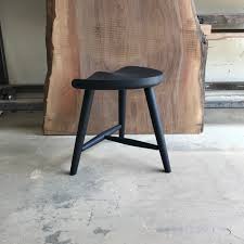 Black Wooden Saddle Stool
