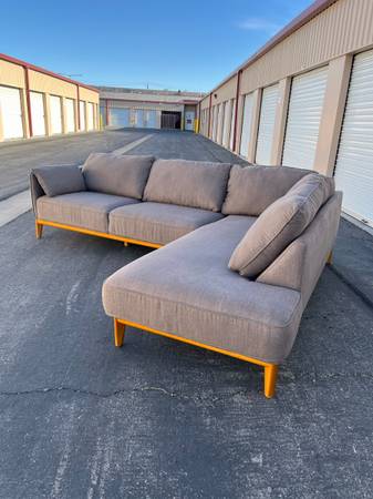 Gray Mid-Century Modern Sectional Sofa
