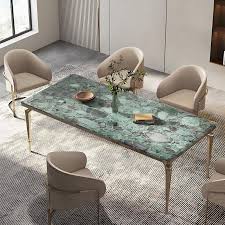 Rectangular Green Marble Dining Table