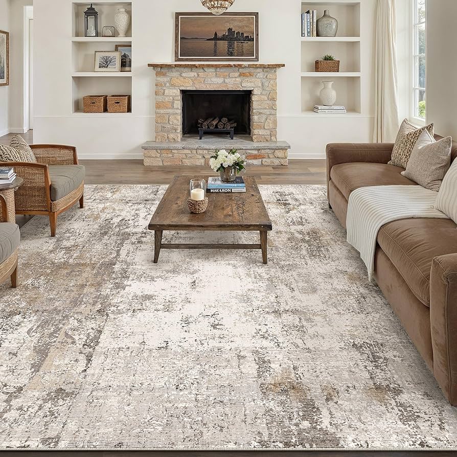 Abstract Brown Area Rug