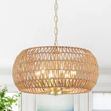 Round Rattan Woven Pendant Light
