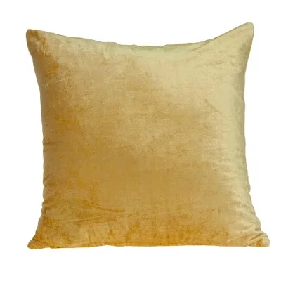 Solid Yellow Cotton Throw Pillow