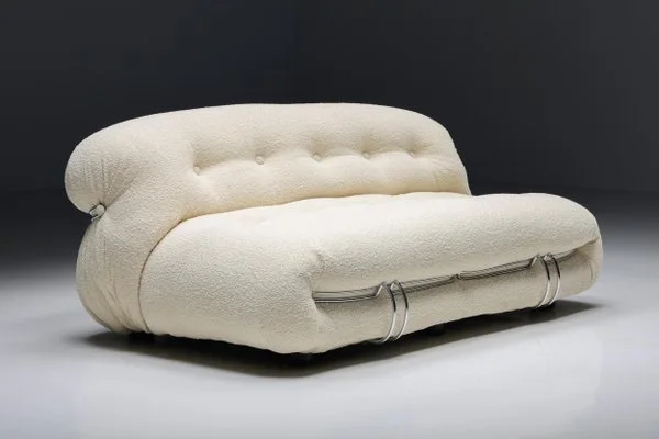 Soriano Cream Boucle Tufted Sofa