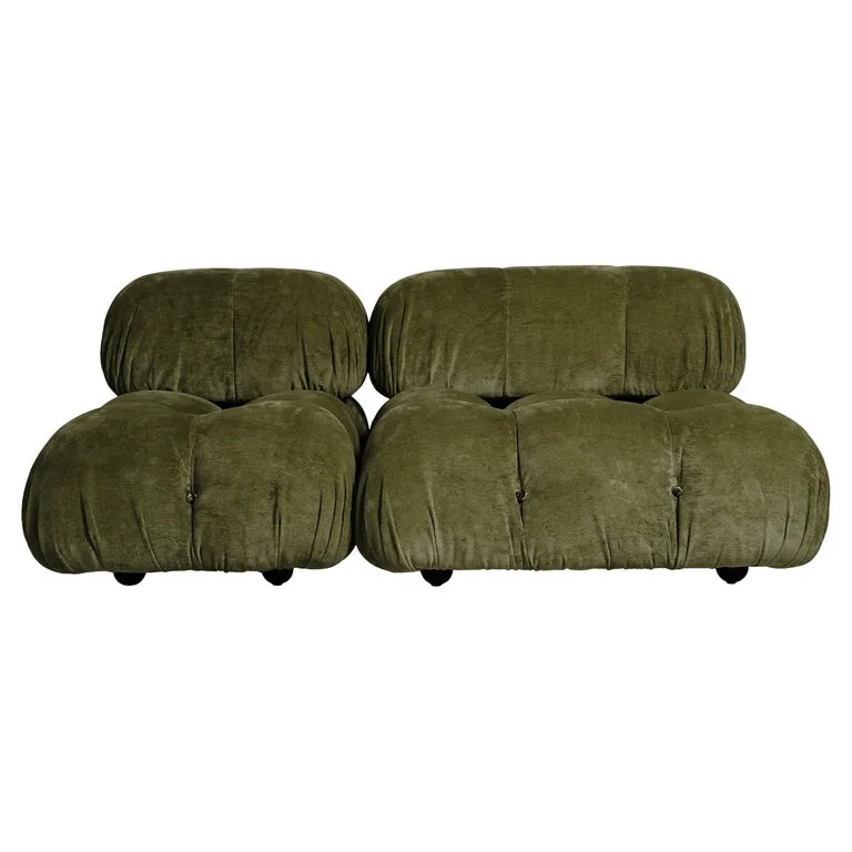 Mario Bellini Camaleonda Green Velvet Modular Sofa