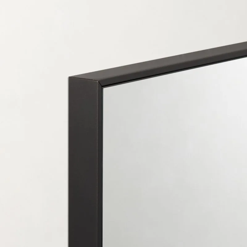 Infinity Matte Black Framed Wall Mirror