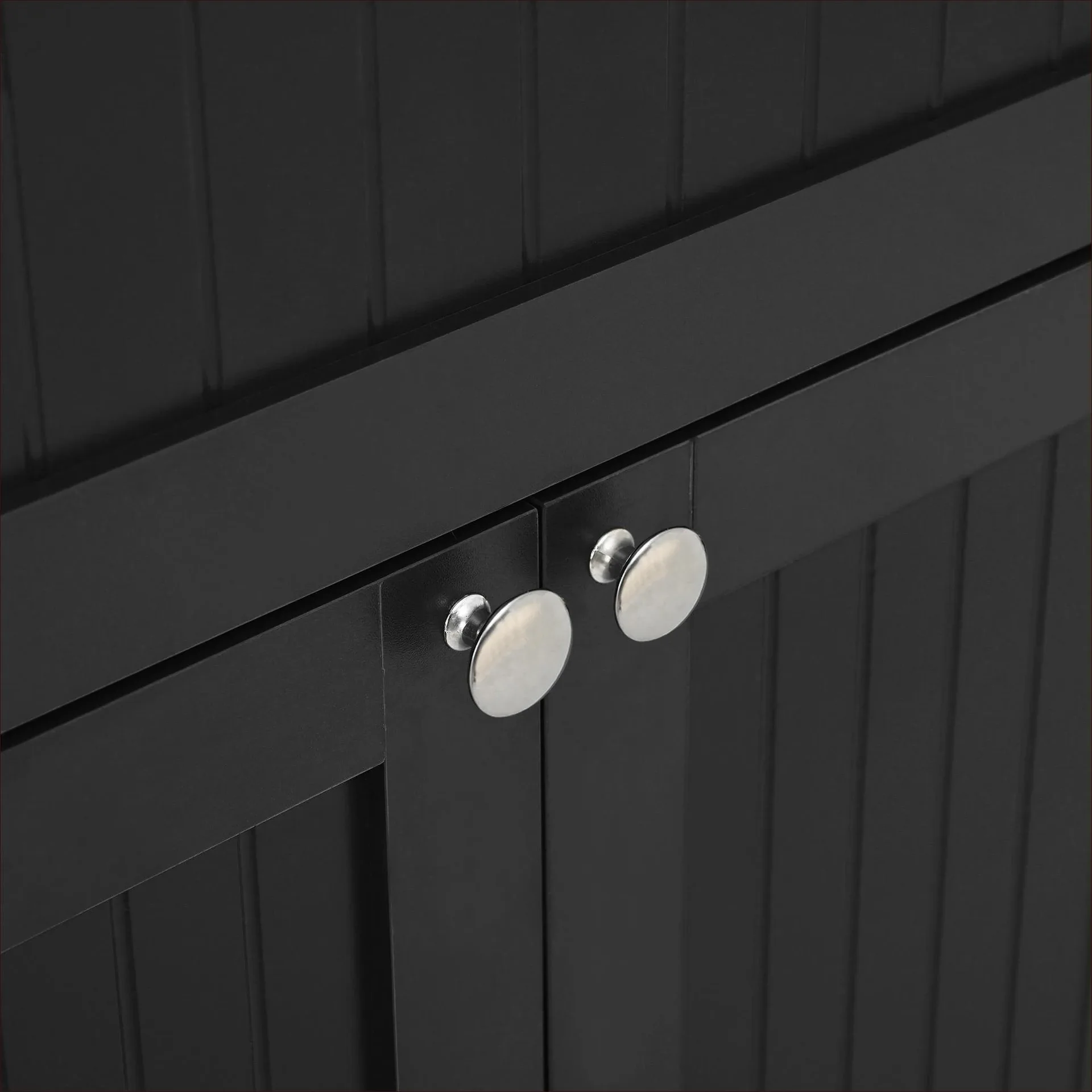 Matte Black Wood Built In Cabinet
