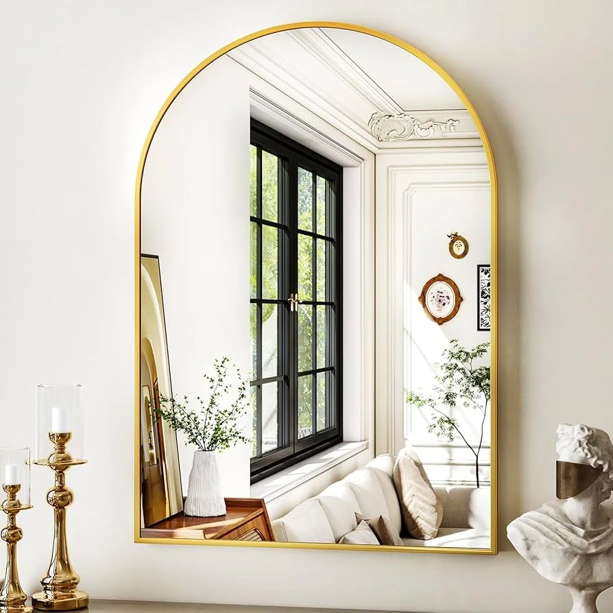 Gold Arched Wall Mirror