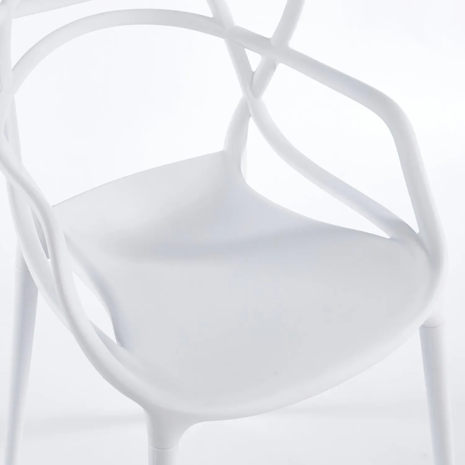 White Matte Plastic Dining Chair