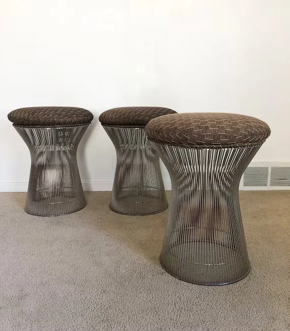 Warren Platner Mid-Century Modern Wire Base Stool
