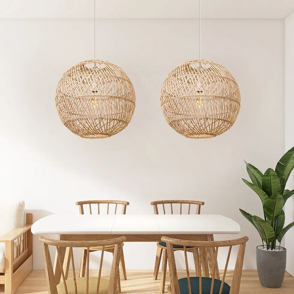 Natural Rattan Globe Woven Pendant Light