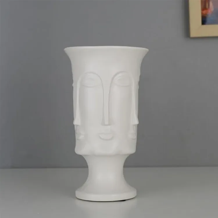Matte White Multi Face Vase