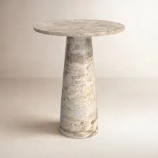 Alysson Round Marble Pedestal Table