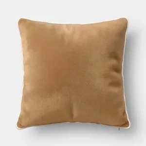 Solid Cotton Velvet Throw Pillow