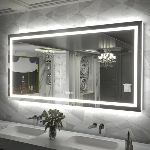 Rectangular Backlit Bathroom Mirror