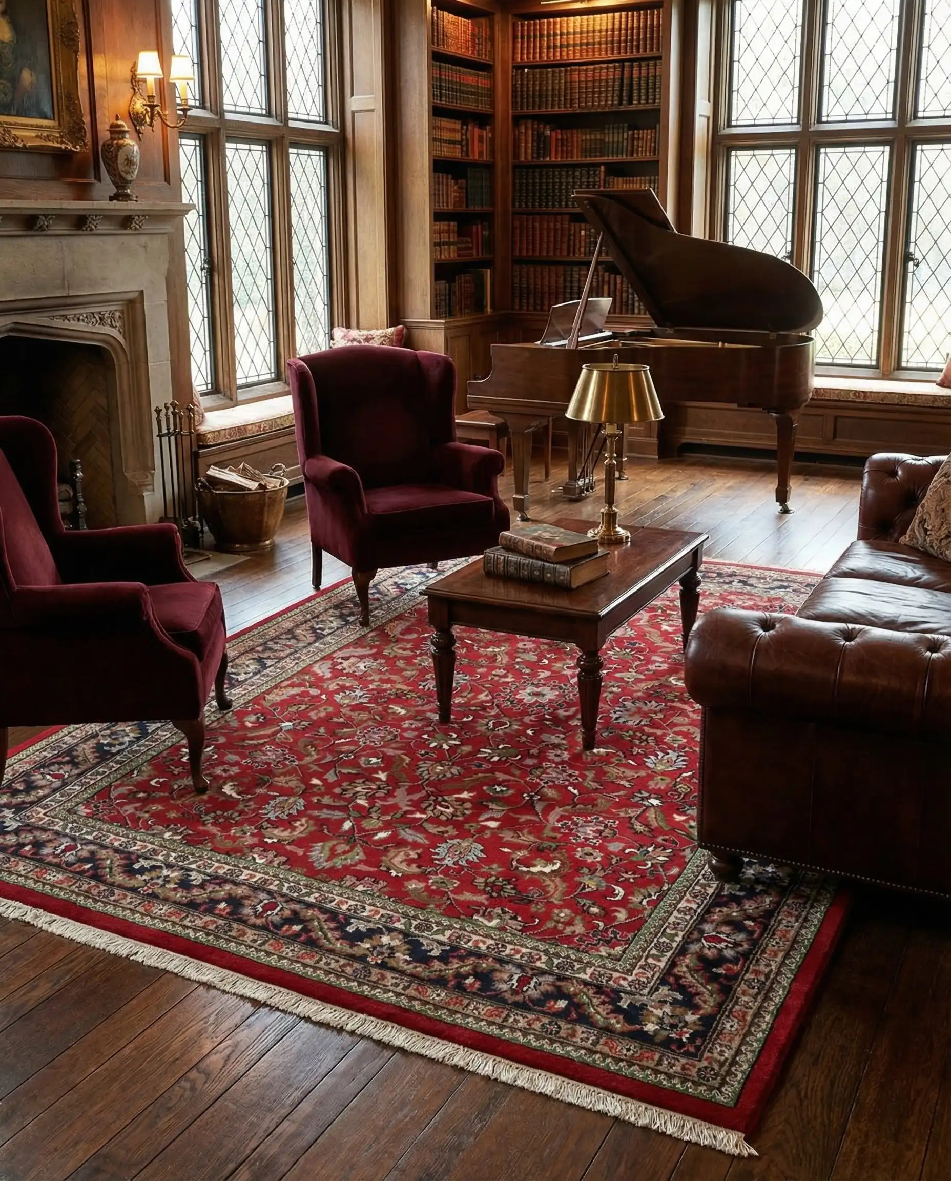 Tabriz Traditional Red Wool Area Rug