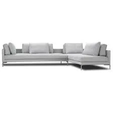 Eilersen Plano Minimalist Gray Fabric Sectional Sofa