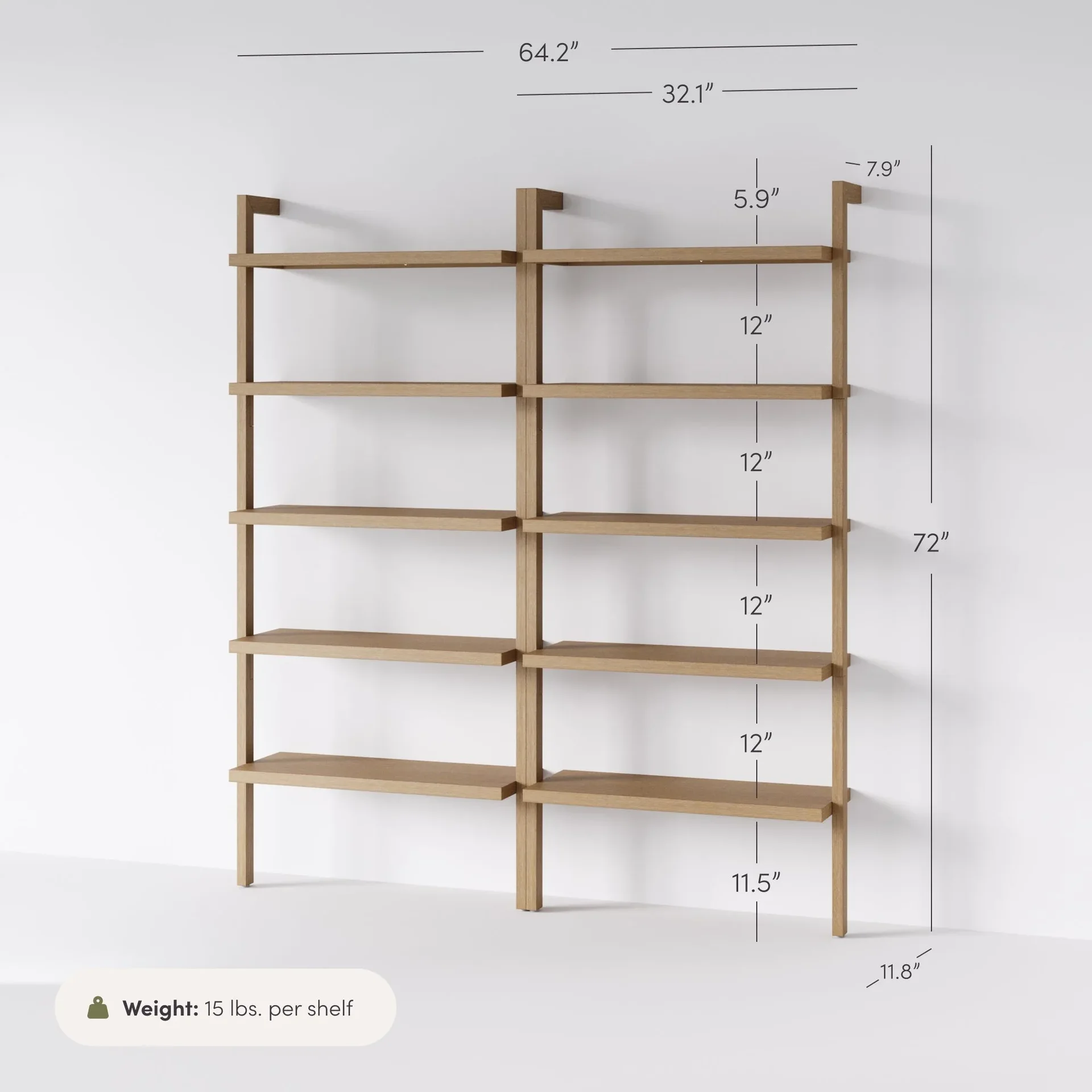 Modern Natural Wood Shelving Unit