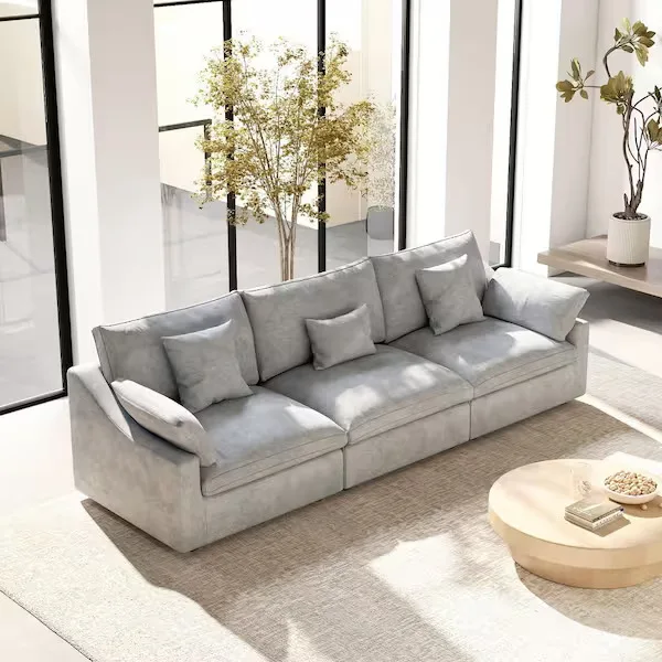 Gray Linen Cloud Sofa