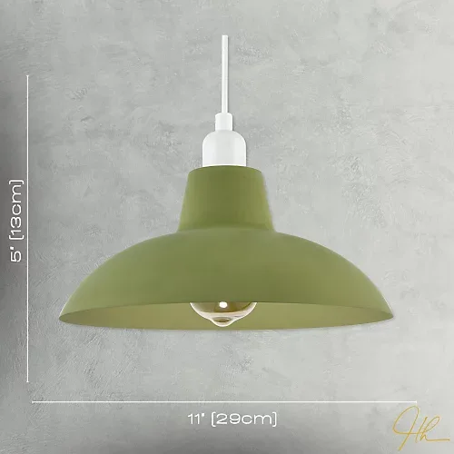Matte Olive Metal Pendant Light