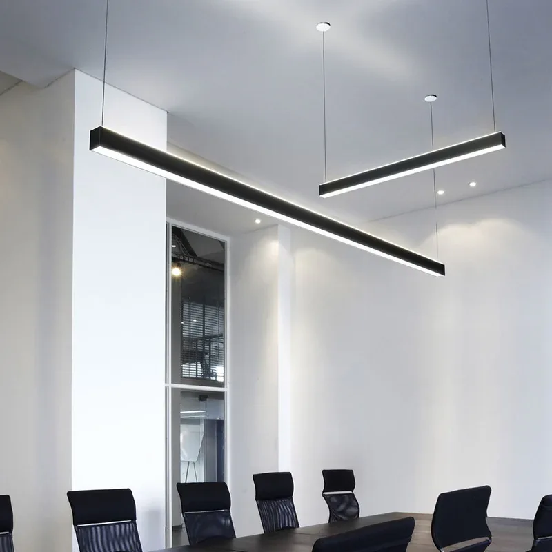 VONN Slim Minimalist Black Linear Pendant Light