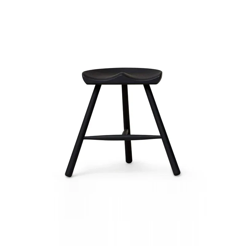 Black Wooden Saddle Stool