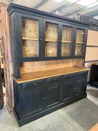 Black Painted Wood Buffet Hutch