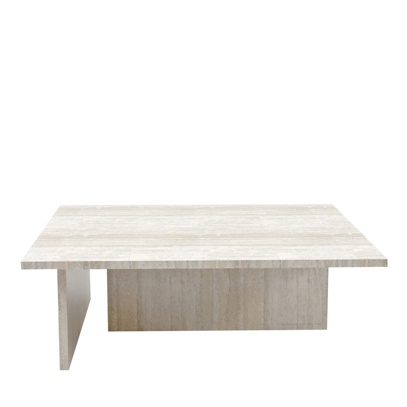 Beige Rectangular Marble Coffee Table