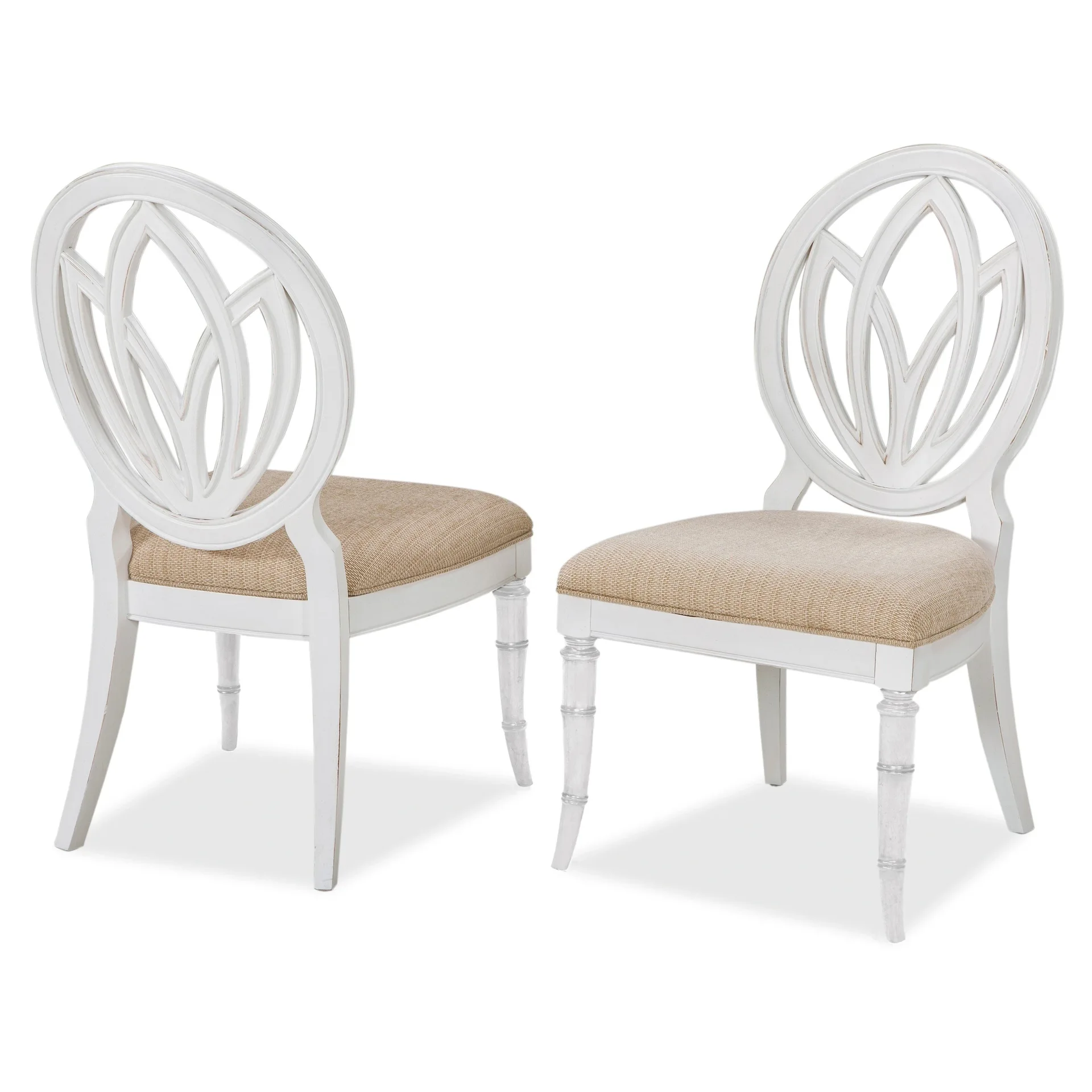 Rappenau Distressed White Round-Back Dining Chair