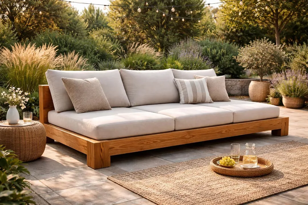 Modern Wood Outdoor Sofa