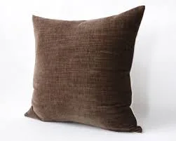 Solid Brown Velvet Throw Pillow