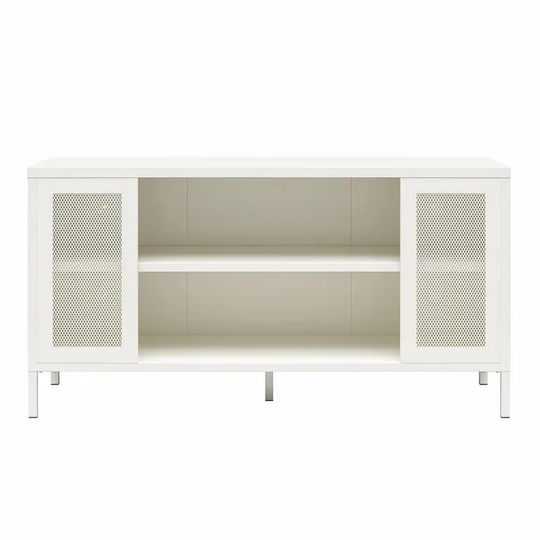 Systembuild Evolution White Metal Media Console