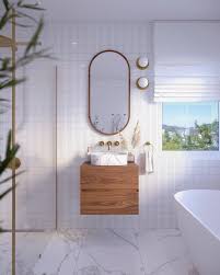 Natural Wood Floating Bathroom Vanity