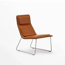 Cappellini Low Pad Tan Leather Accent Chair