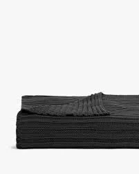 Ribbed Knit Throw Blanket
